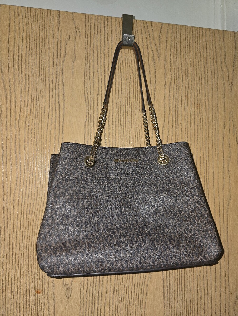 Michael Kors Brown MK Logo Chain-Accent Teagen Sm. - Picture 3 of 8